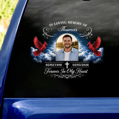 Heaven Gained An Angel, We Gained A Guardian - Personalized Decal, Loving Memory Decal, Loss Of Loved One Gift