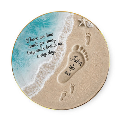 Where Love Never Ends - Personalized Jewelry Dish, Memorial Gift For Loss Of Loved One, Ocean Remembrance Gift