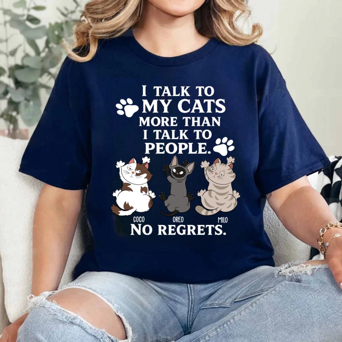 I Talk To My Cat So Much - Personalized T-shirt, Custom Cat Lovers Shirt, Cat Is My Love Tee