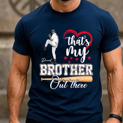 Proud Grandma In The Stands - Personalized T-shirt, Baseball Grandson Shirt, Custom Player Name & Photo Tee