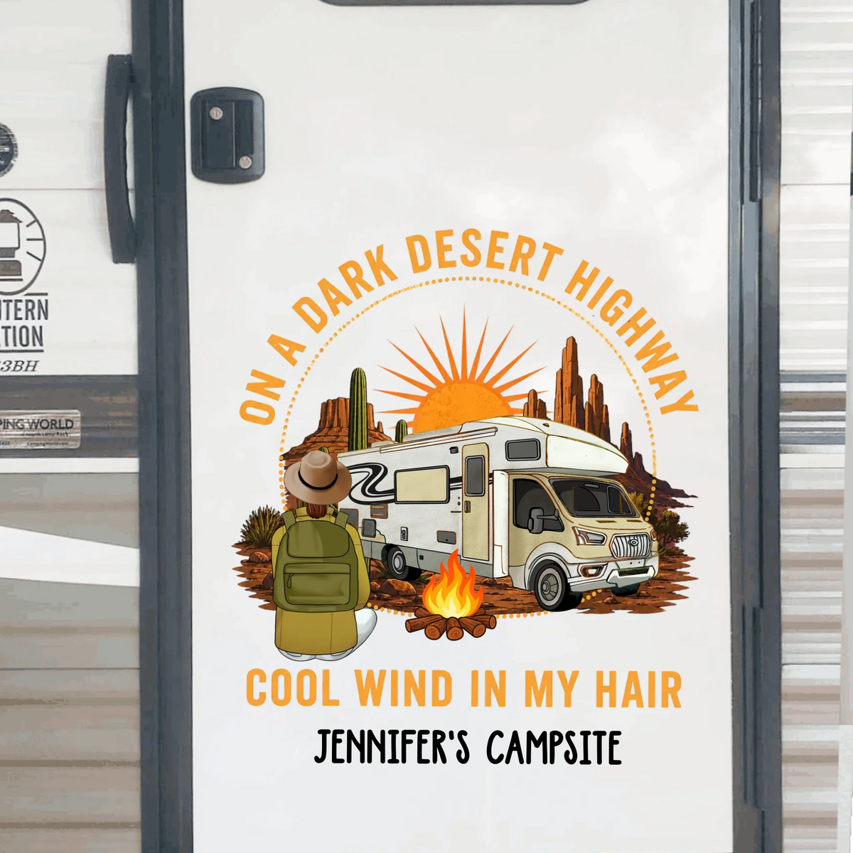 The Road Leads Home To Camp - Personalized Decal, Camping Window Sticker, Custom RV Campsite Decal, Adventure Gift