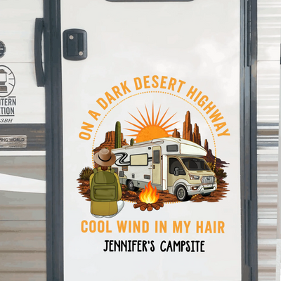 The Road Leads Home To Camp - Personalized Decal, Camping Window Sticker, Custom RV Campsite Decal, Adventure Gift