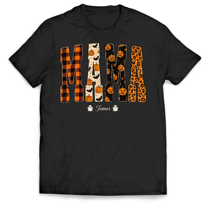 Halloween Mama - Personalized T-shirt, Custom Vintage Mama Shirt, Funny Halloween With Mama T-shirt