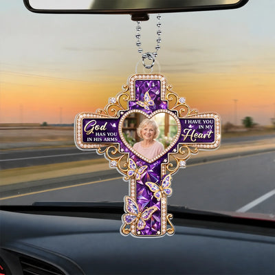 Your Love Rides With Me Always - Personalized Acrylic Car Hanger, Custom Memorial Car Hanger, Loss Of Loved One Gift