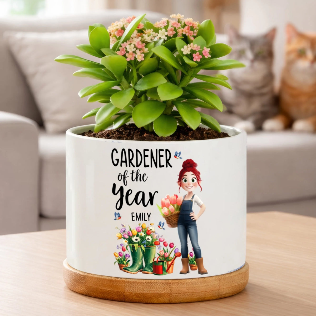 Gardener Of The Year - Personalized Plant Pot, Gardener Lovers Gift, Gift For Her, Grandma, Mom