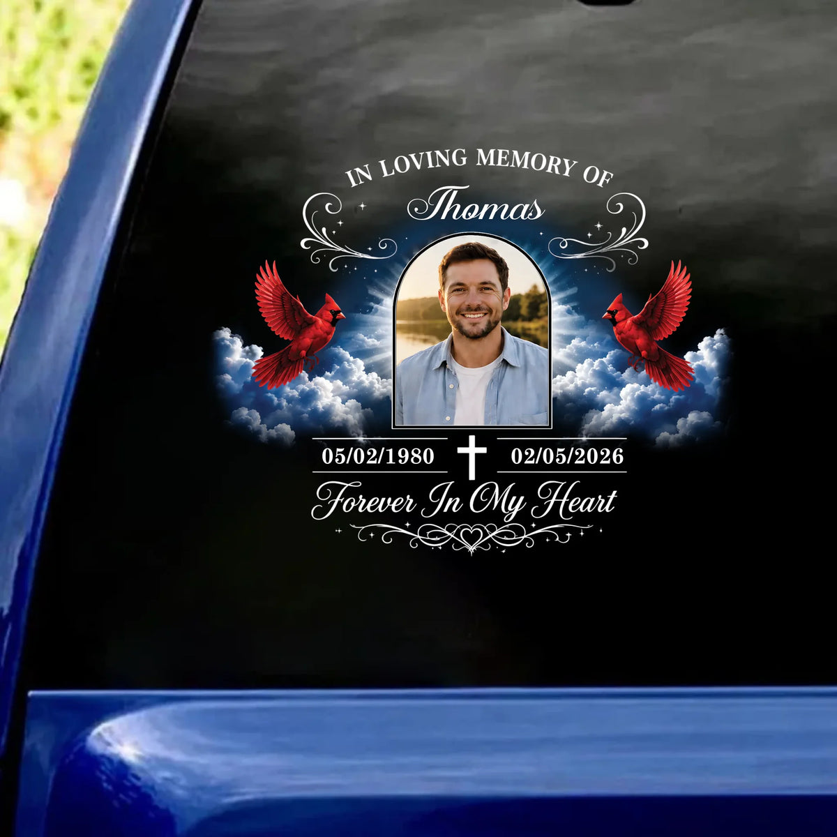 Heaven Gained An Angel, We Gained A Guardian - Personalized Decal, Loving Memory Decal, Loss Of Loved One Gift