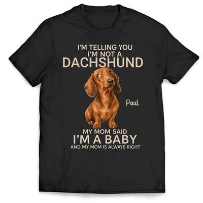I'm A Baby Dachshund - Personalized T-shirt, Custom Dachshund Mom T-Shirt, Watercolor Dog Shirt