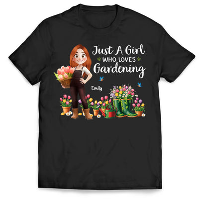 Just A Girl Who Loves Gardening - Personalized T-Shirt, Gift For Garden Lovers, Gift For Her