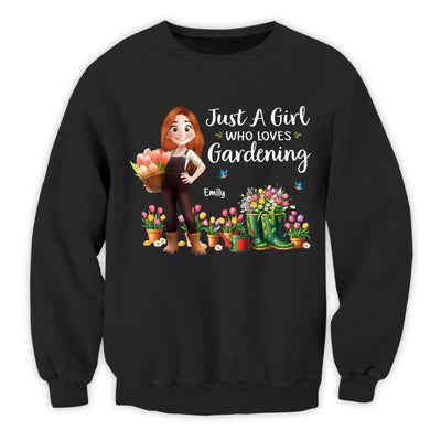 Just A Girl Who Loves Gardening - Personalized T-Shirt, Gift For Garden Lovers, Gift For Her