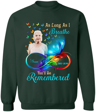 As Long As I Breathe You'll Be Remembered - Personalized T-Shirt, Memorial Gift - TS173TL