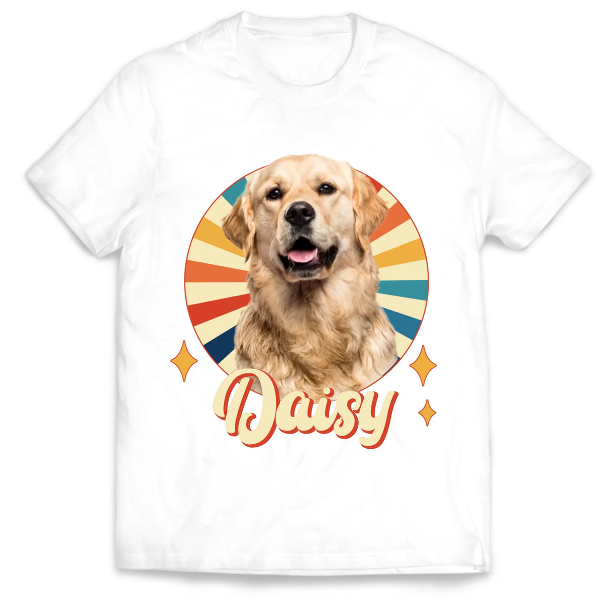 Retro Custom Pet Photo - Personalized T-Shirt, Gift for Dog/Cat Lovers, Pet Owner Gift