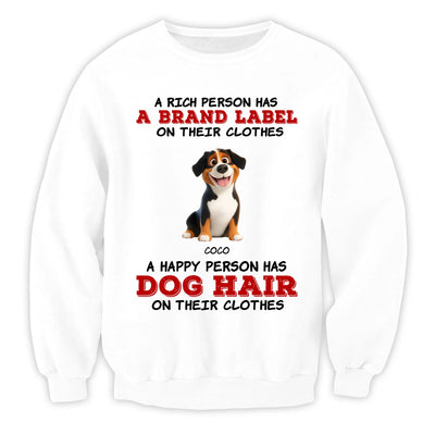 Happy People Have Dog Hair - Personalized T-Shirt, Multi-Breed Dog Mom/Dog Dad Shirt, Funny Gift For Dog Lovers