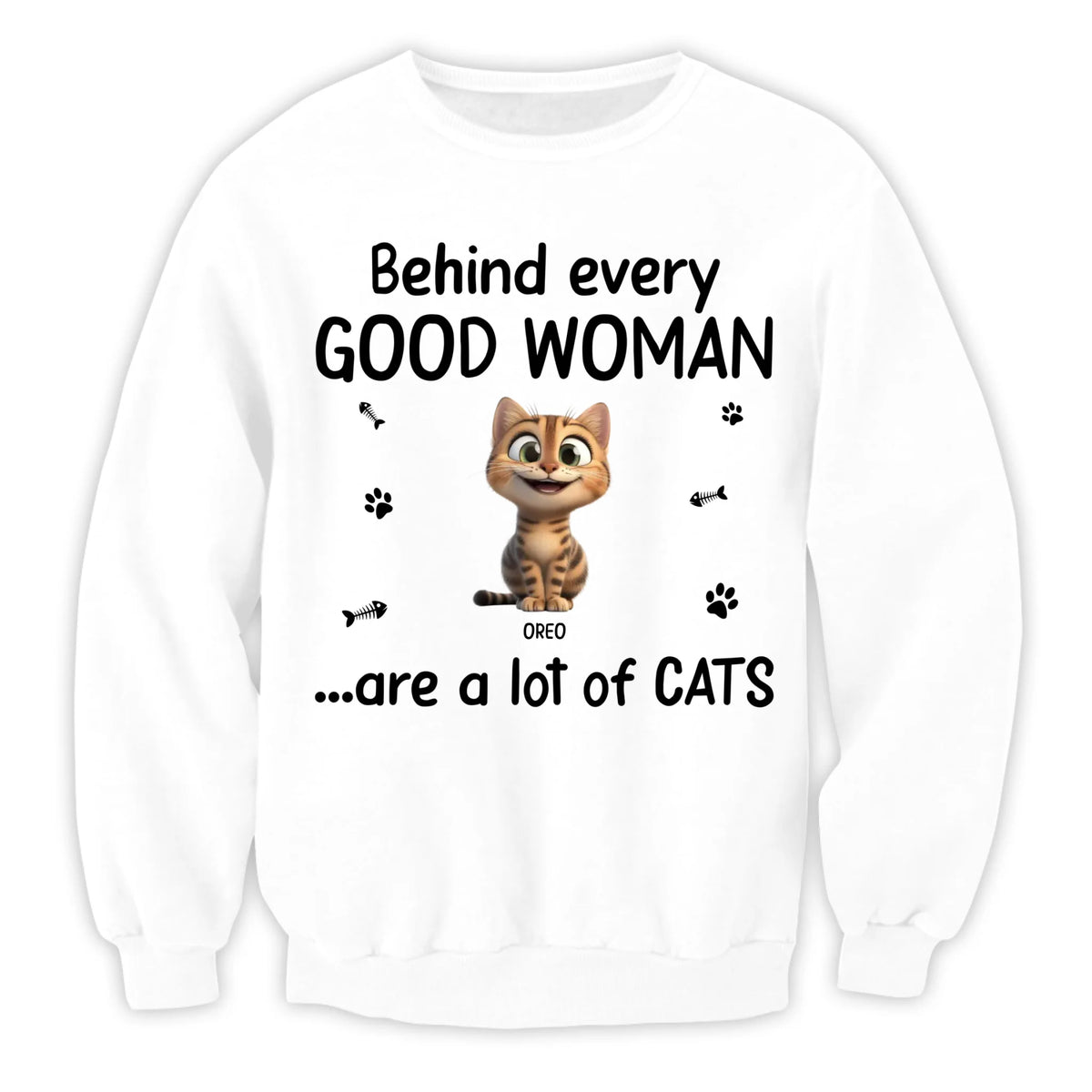 Behind Every Good Woman Are A Lot Of Cats - Personalized T-Shirt, Gift For Cat Lovers, Cat's Gift