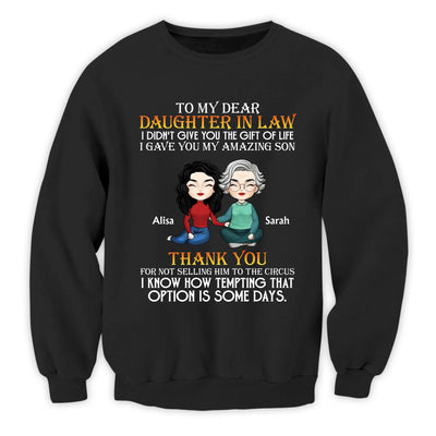 Thank You For Loving My Amazing Son - Personalized T-shirt, Funny Daughter In Law Shirt, Gift For Daughter In Law