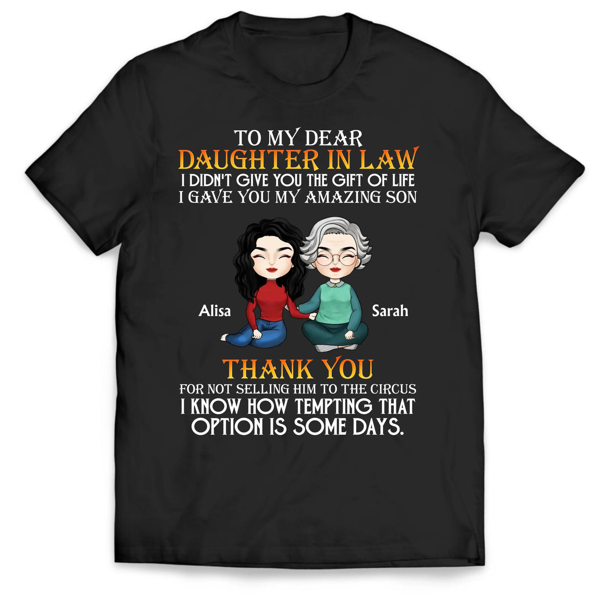 Thank You For Loving My Amazing Son - Personalized T-shirt, Funny Daughter In Law Shirt, Gift For Daughter In Law