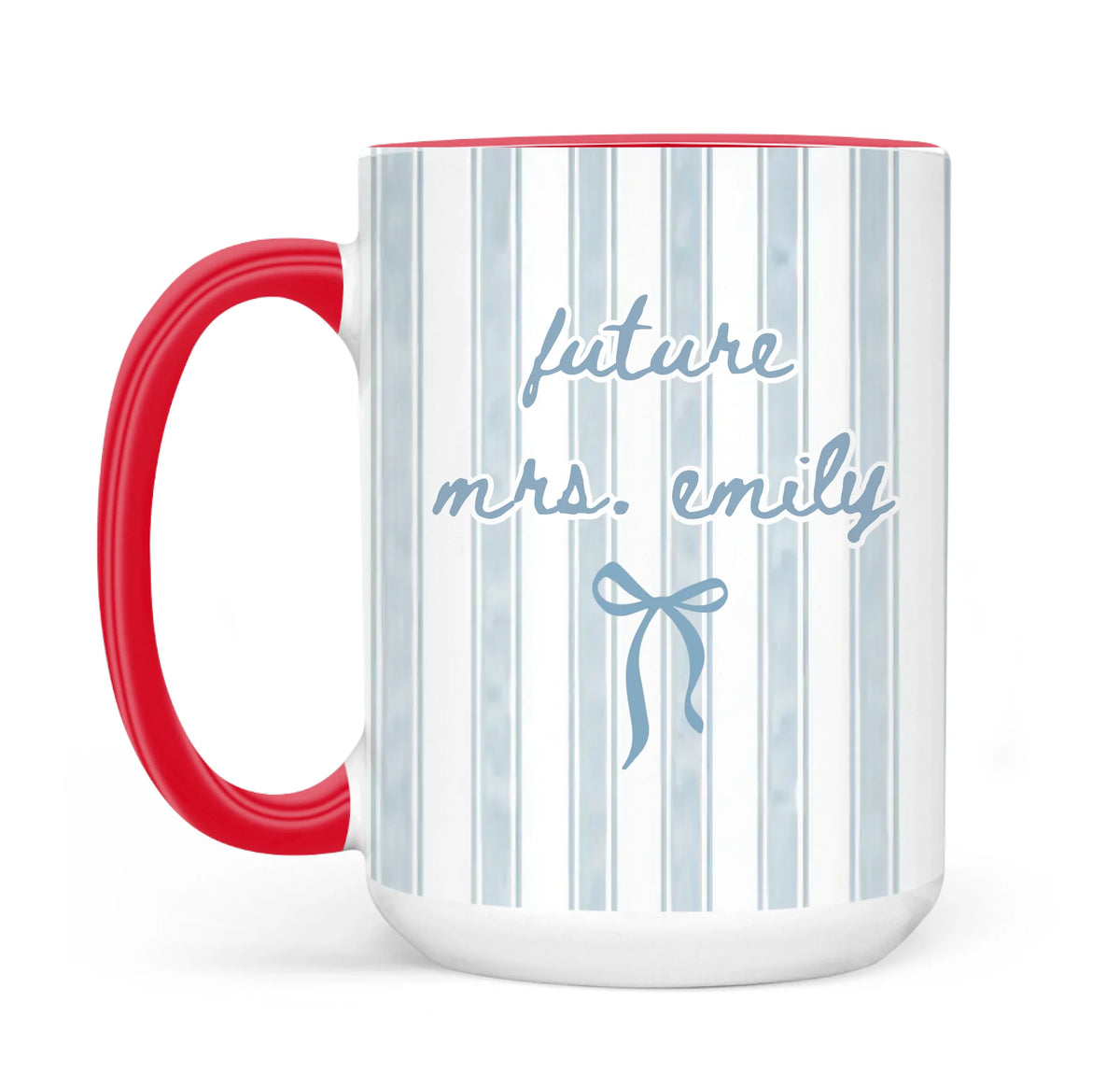 Happy Future Bride - Personalized Mug, Bride to Be Gift, Stripped Custom Coffee Mug, Bridal Shower Gift