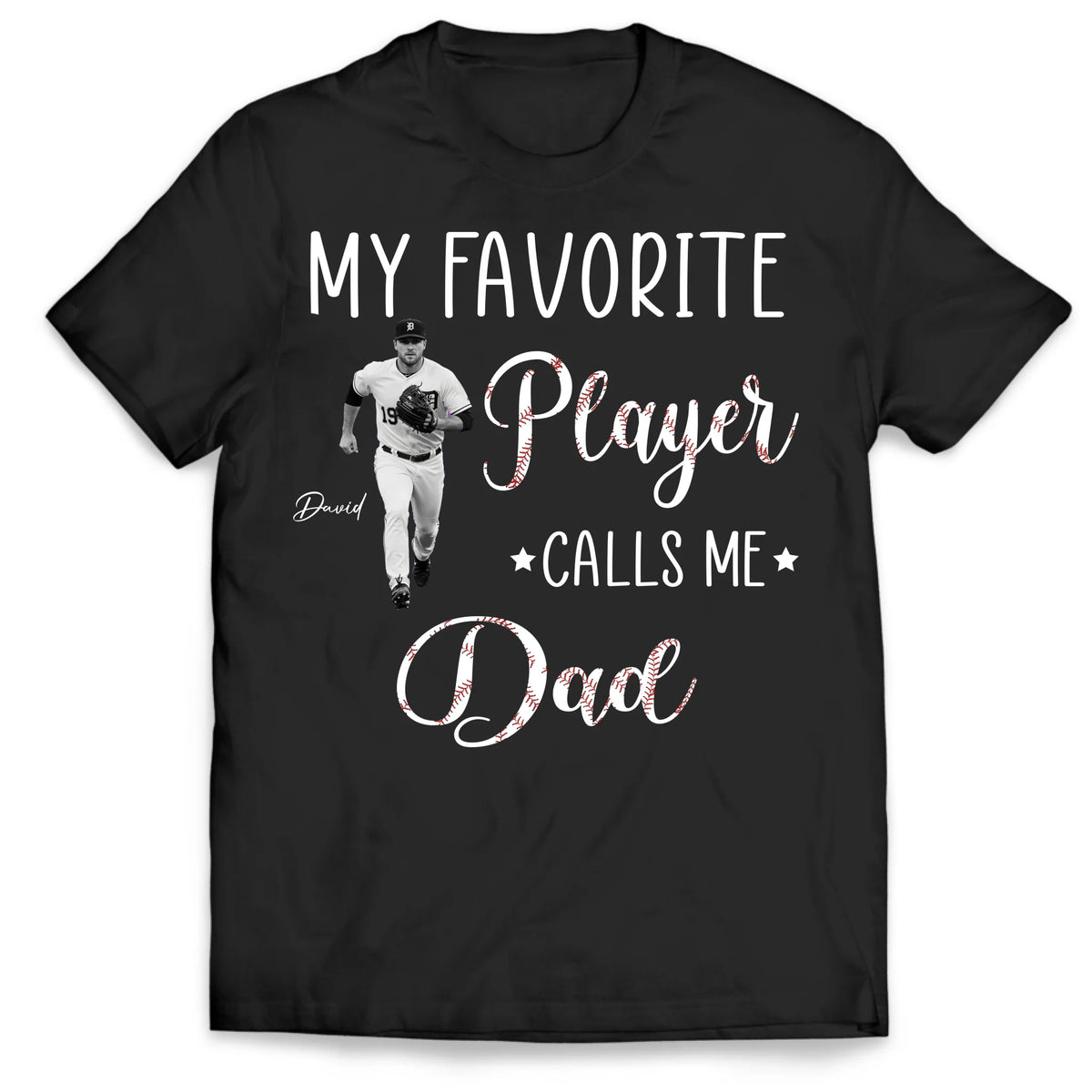 Proud Baseball Grandma My Favorite Player Calls Me Grandma - Personalized T-Shirt, Custom Photo Baseball Player, Proud Baseball Family Gift