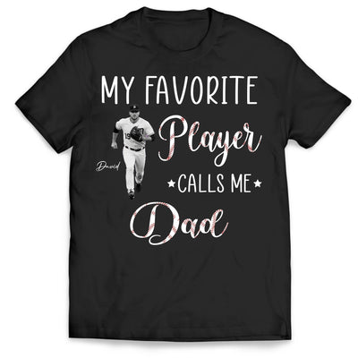 Proud Baseball Grandma My Favorite Player Calls Me Grandma - Personalized T-Shirt, Custom Photo Baseball Player, Proud Baseball Family Gift