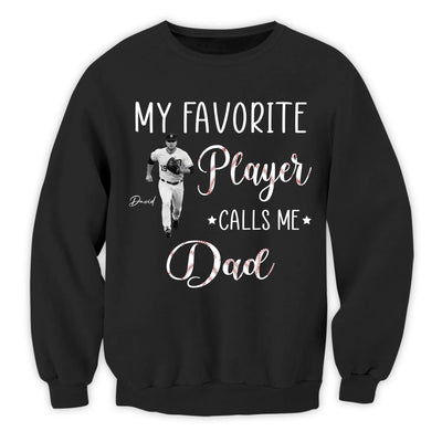 Proud Baseball Grandma My Favorite Player Calls Me Grandma - Personalized T-Shirt, Custom Photo Baseball Player, Proud Baseball Family Gift