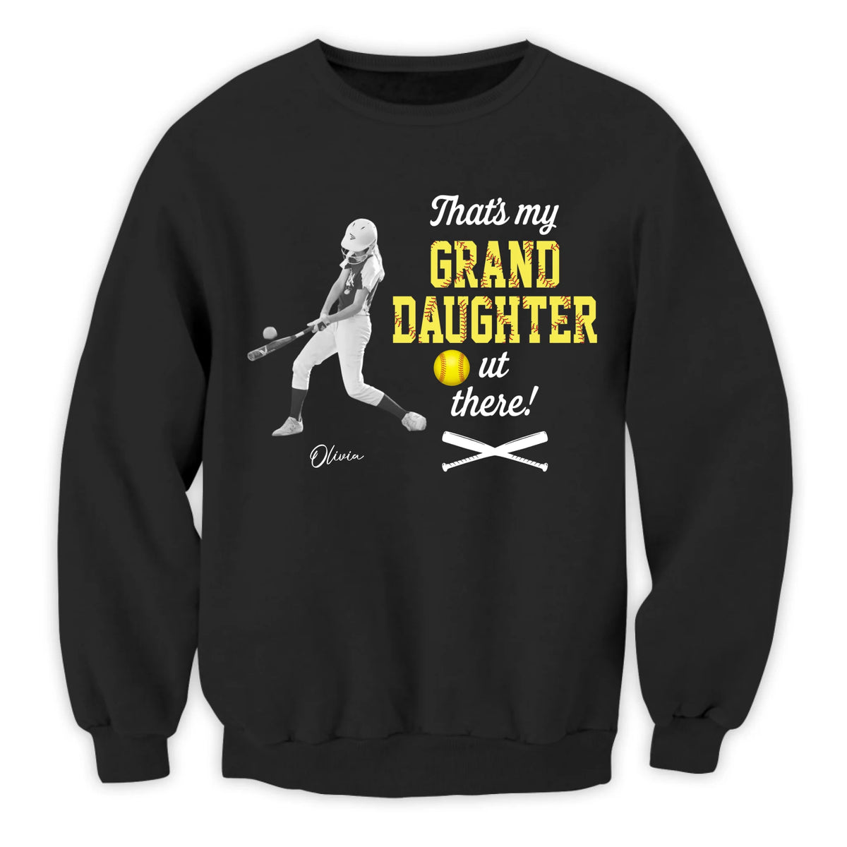 That's My Granddaughter Out There - Personalized T-Shirt, Custom Softball Grandma/Grandpa Shirt, Game Day Gift For Softball Family