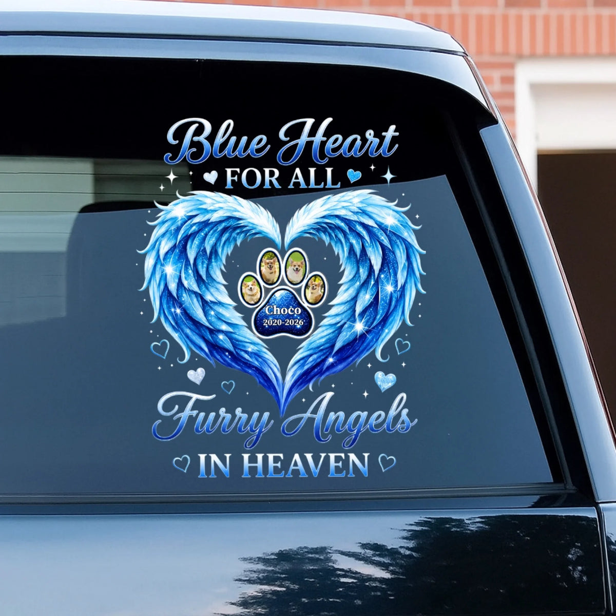 Blue Heart For All Furry Angels In Heaven - Personalized T-Shirt, Memorial Gift For Loss Of Pet