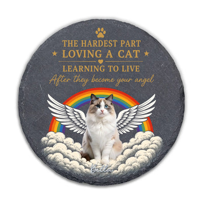 The Hardest Part Loving A Dog Learning To Live  After They Become Your Angel - Personalized Memorial Stone, Gift For The One Loss Pet, Sympathy Gift