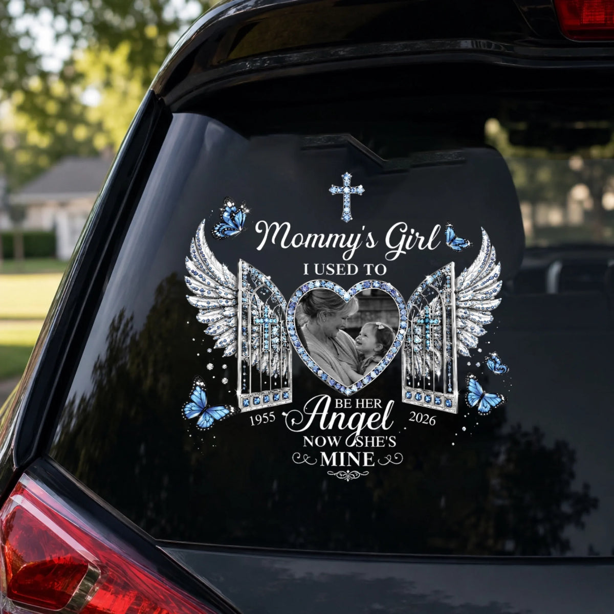 I Used To Be His Angel Now He’s Mine - Personalized Decal, Memorial Gift For Loss Of Loved One