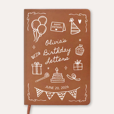 A Birthday Full Of Love - Personalized Leather Journal, Birthday Gift For Him, Her, Meaningful Birthday Gift
