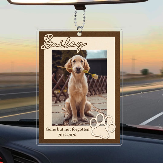 Gone But Not Forgotten - Personalized Acrylic Car Hanger, Memorial Gift For Loss Of Pet, Memorial Pet Gift