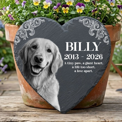 Your Paw Prints Always In My Heart - Personalized Memorial Stone, Gift For Loss Of Pet, Memorial Pet Gift