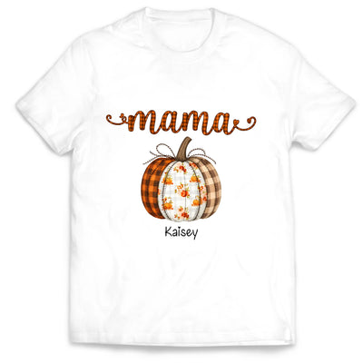 Mama’s Little Pumpkin - Personalized Comfort Colors T-shirt, Custom Name Autumn Shirt, Family Halloween Shirt