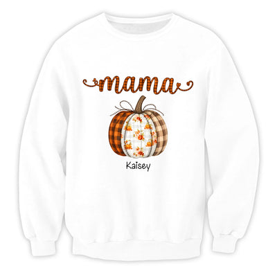 Mama’s Little Pumpkin - Personalized Comfort Colors T-shirt, Custom Name Autumn Shirt, Family Halloween Shirt