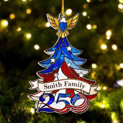Celebrating 250 Years of Freedom Together - Personalized Acrylic Ornament, Patriotic Christmas Tree Ornament, Custom 250th Anniversary Ornament