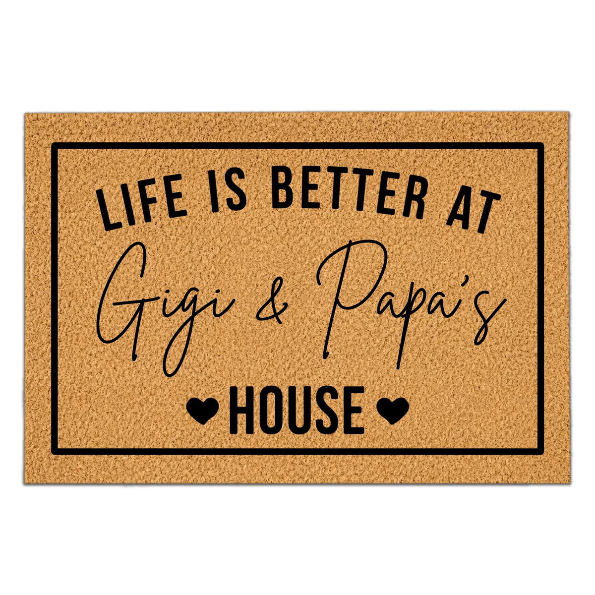 Life Is Better At Grandma House - Personalized Doormat, Custom Grandparents Gift, Custom Doormat