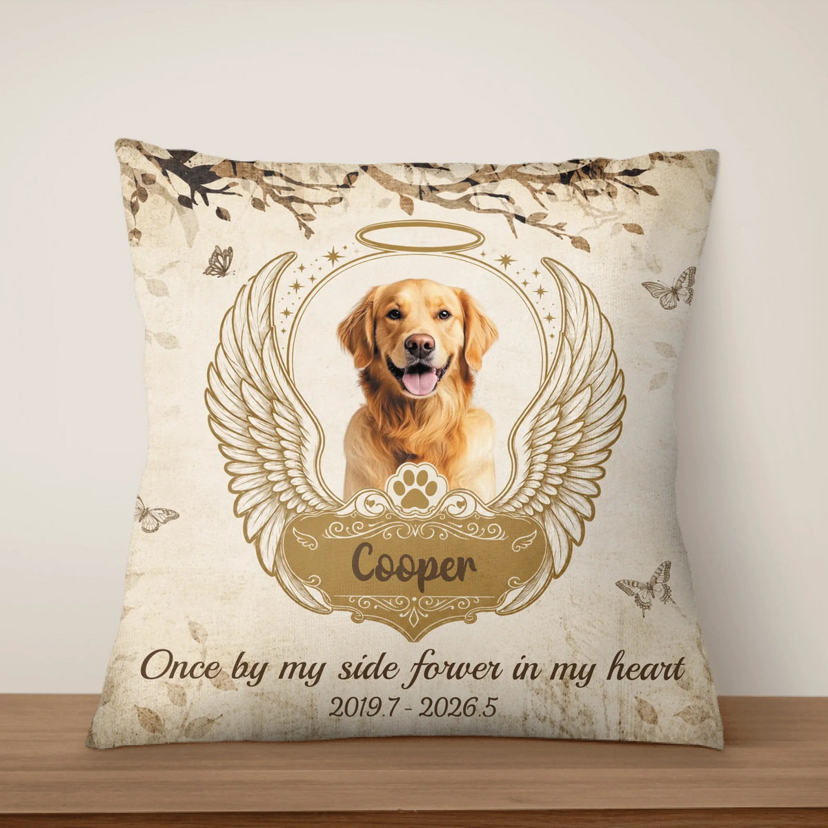 Forever In My Heart - Personalized Pillow, Memorial Gift For Loss Of Pet, Upload Photo, In Loving Memory Pet Gift, Pet Memorial Gift, Sympathy Gift