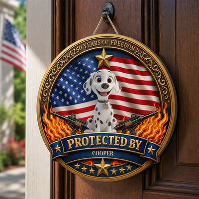 Proud Of Freedom For Dog Lovers - Personalized Wooden Sign, Proud Patriotic For Dog Mom/ Dad, 250 Years USA Anni Wooden Sign