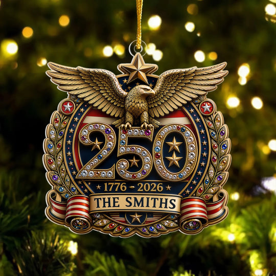 USA 250th Anniversary Eagle Patriotic - Personalized Acrylic Ornament, Proud Patriotic, 250 Years USA Anni Ornament