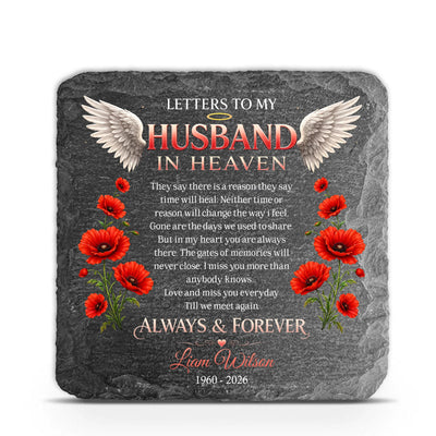 Letters To My Husband In Heaven - Personalized Memorial Stone, Memorial Gift, Loss Of Loved One