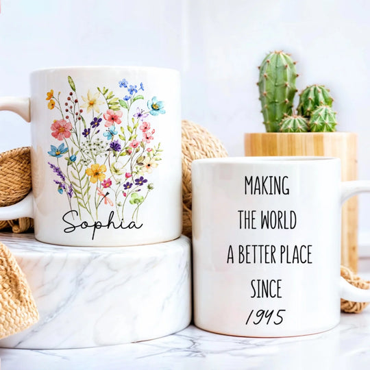 Making The World A Better Place - Personalized Mug, Gift For Grandma, Mom, Gift For Her, Family Gift