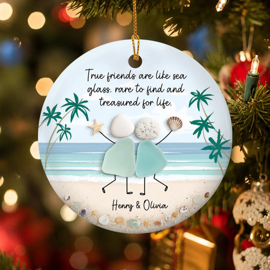 You Are My True Friend - Personalized Ornament, Custom Best Friend Beach Christmas Ornament, Gift For Friends