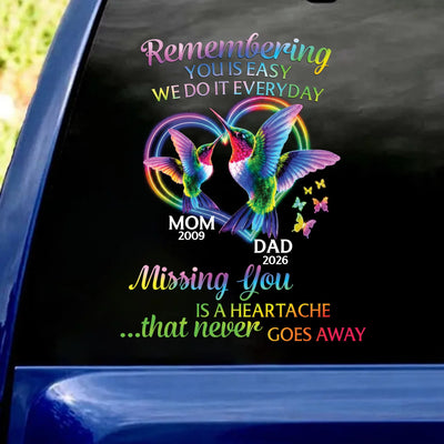 Missing You Is A Heartache  That Never Goes Away - Personalized Decal, In Loving Memory Loss Of Loved One, Memorial Decal