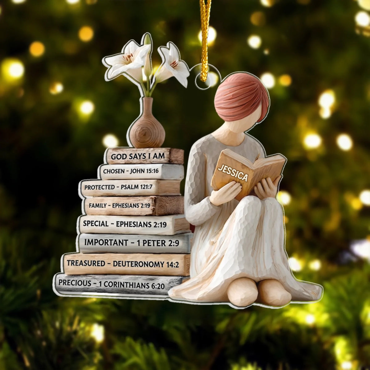God Says I Am -  Personalized Layer Acrylic Ornament, Gift For Book Lovers, Book Lovers Gift, Gift For Her/ Him