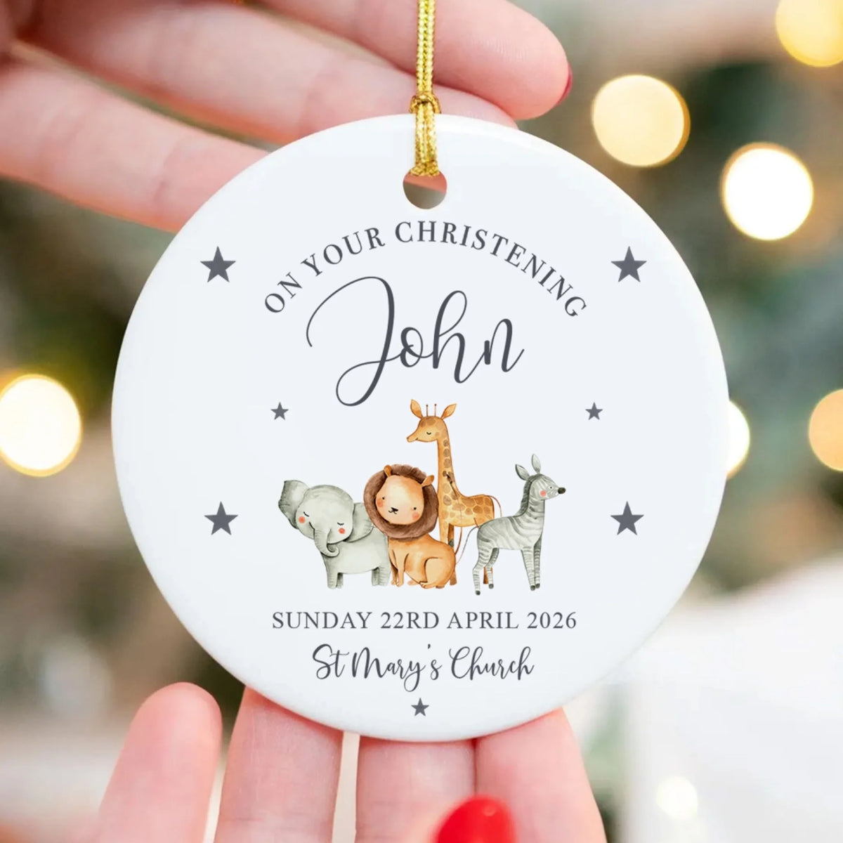A Child Of God - Personalized Round Ceramic Christening  Ornament,  Christening Gifts For Baby Christening Gifts,  Christening Keepsake
