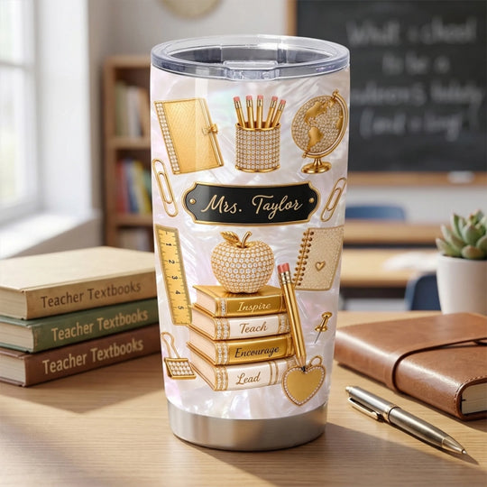 Teachers Change Lives – Personalized Tumbler, Custom Name Educator Gift, Back to School Gift