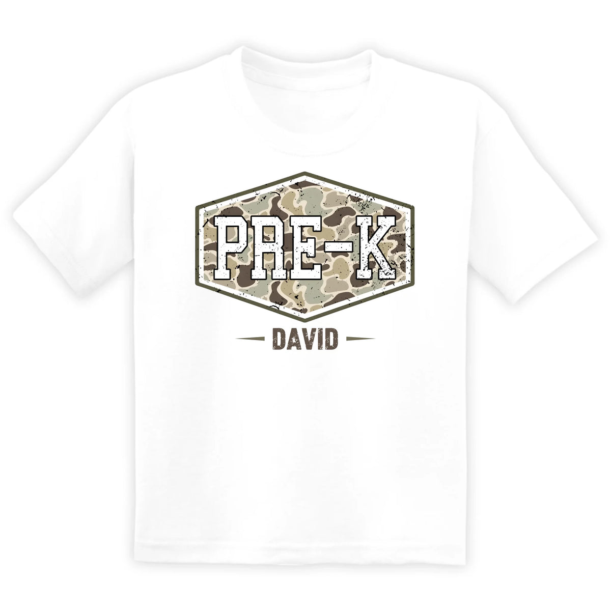 Retro Camo Back To School Personalized T-Shirt, Camo First Day Of School Shirt , Pre-k First Second Grade Shirt, Old School Camo Custom Name, School Boy Custom Name