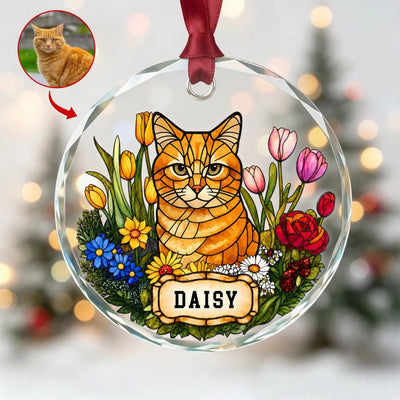 Life Is Better with a Loyal Friend - Personalized Glass Ornament, Custom Pet Name Ornament, Bernese Mountain Dog Keepsake, Dog Mom Gift, Floral Christmas Decor