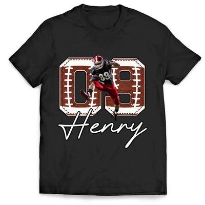 Game Day Is My Favorite Day - Personalized T-Shirt, Custom Football Photo Tee, Player Name and Number Shirt, Football Mom Gift, Team Spirit Apparel