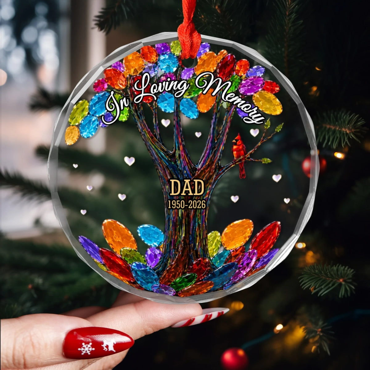 A Cardinal’s Visit From Heaven - Personalized Glass Ornament, Memorial Gift For Loss Of Loved One