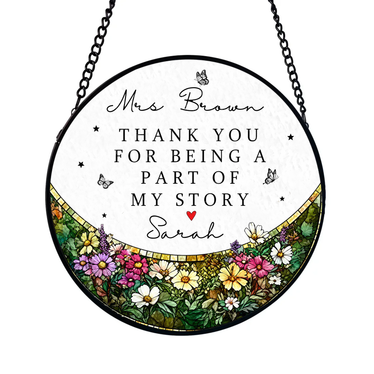 Thank You For Being A Part Of My Story - Personalized Window Suncatcher Thank You Gift For Teacher Stained Glass Suncatcher, Back To School Teacher Appreciation Gift Teacher Classroom Window