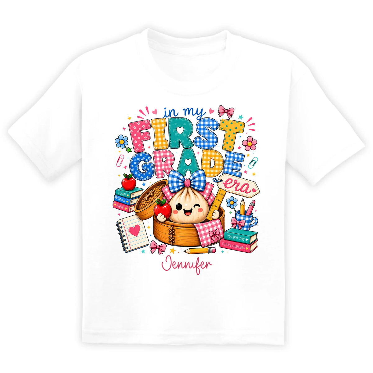 In My Dumpling Era - Personalized Shirt, Shirt Girls Back To School Tee,  In My Era Kids School Shirt Cute, First Day Of School Gift